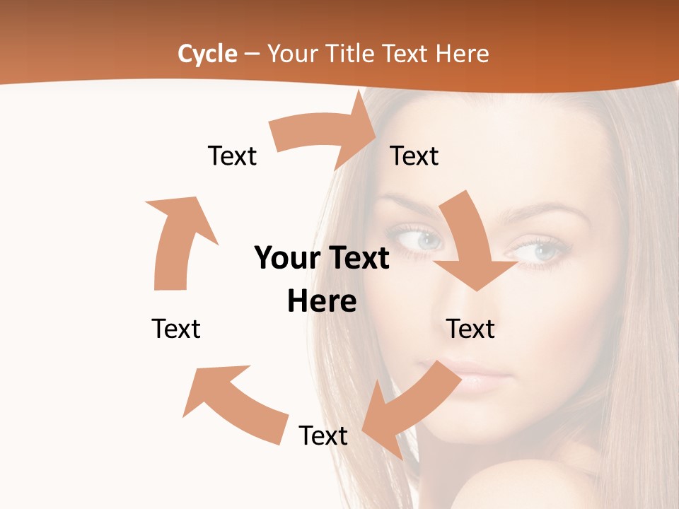 White Portrait Girl PowerPoint Template