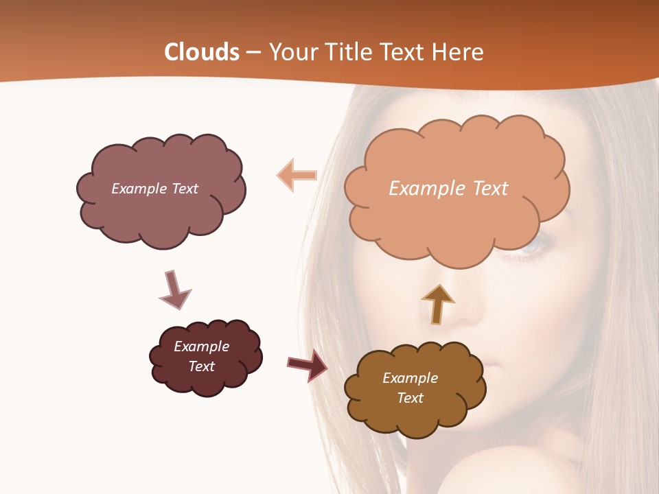 White Portrait Girl PowerPoint Template