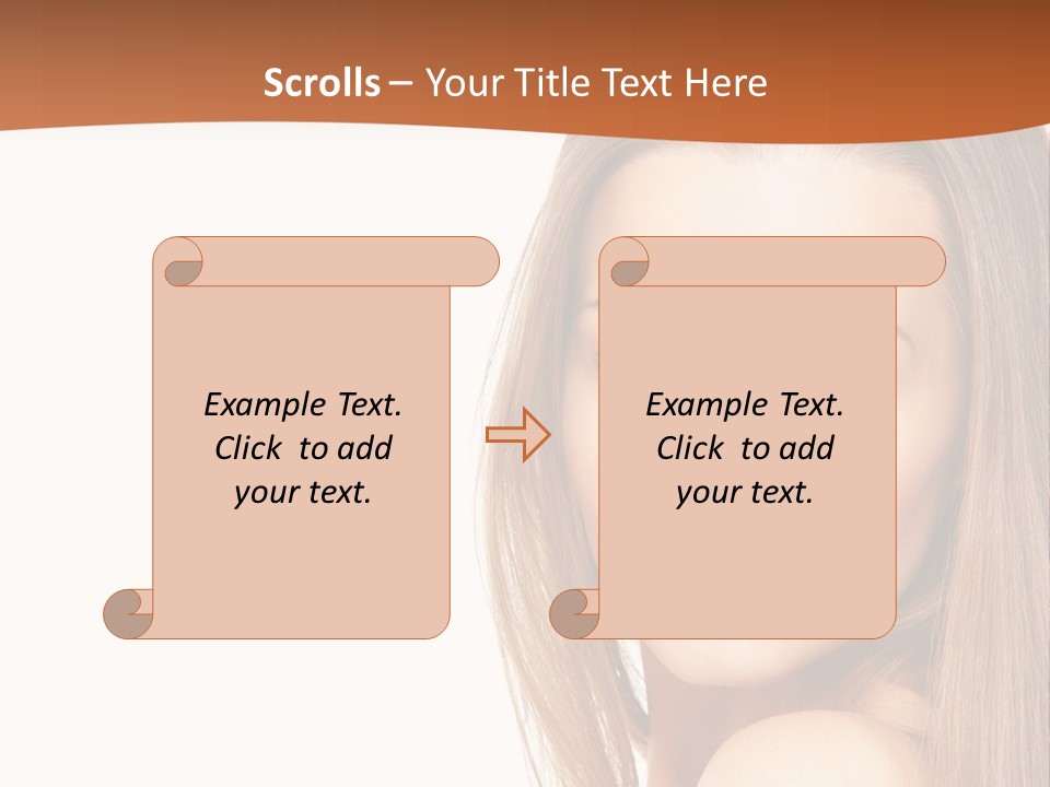 White Portrait Girl PowerPoint Template