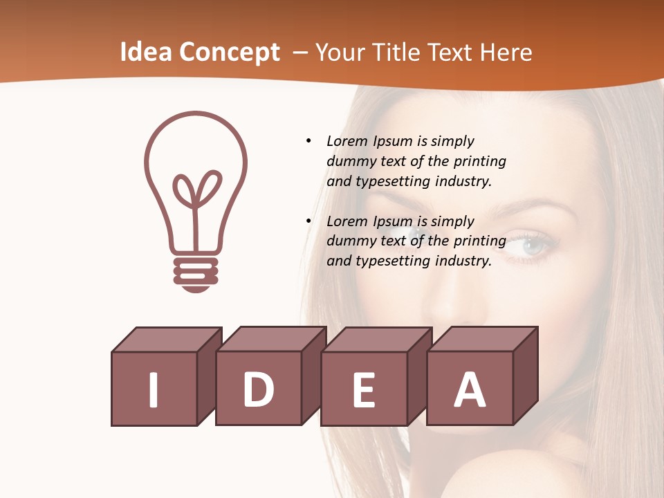 White Portrait Girl PowerPoint Template