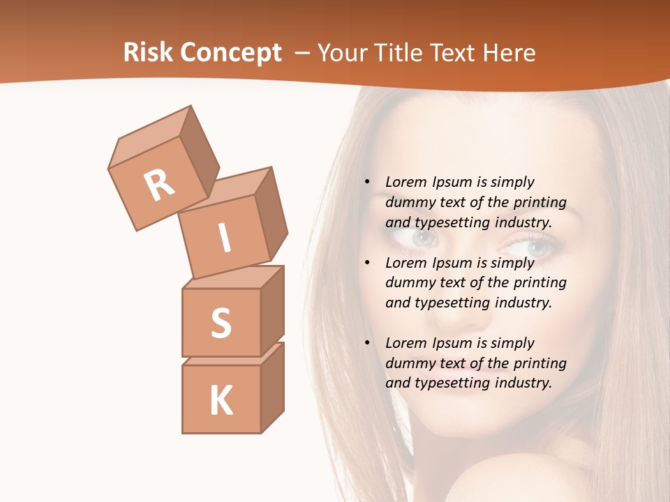 White Portrait Girl PowerPoint Template