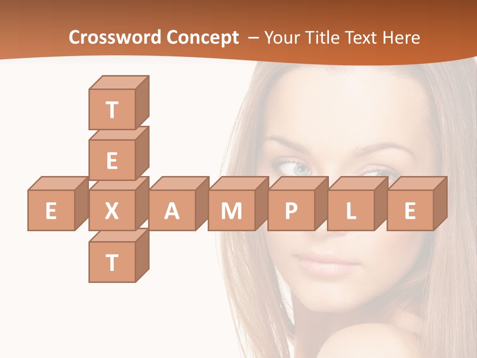 White Portrait Girl PowerPoint Template