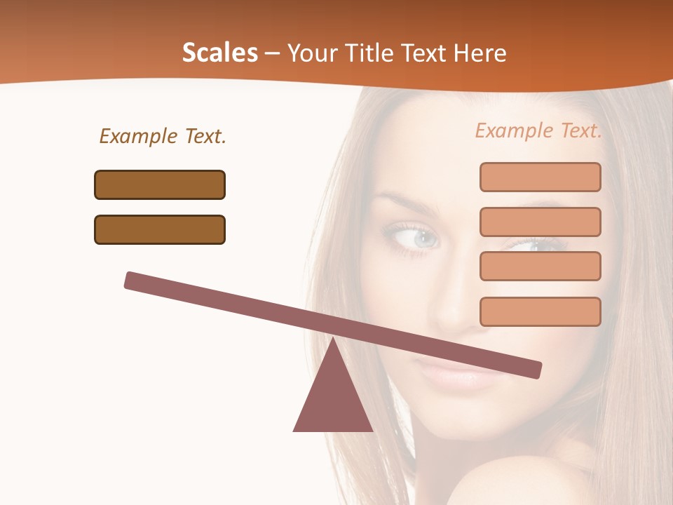 White Portrait Girl PowerPoint Template