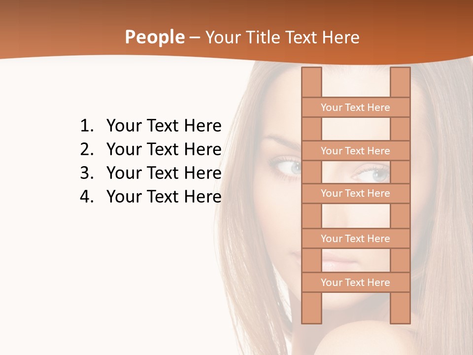 White Portrait Girl PowerPoint Template