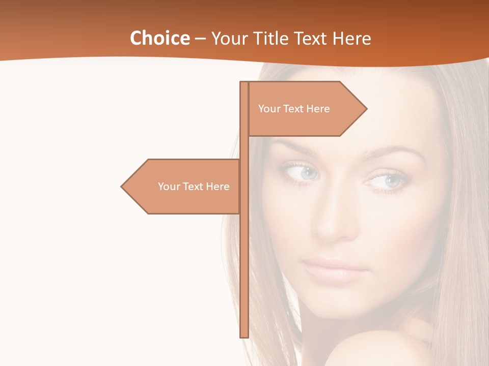 White Portrait Girl PowerPoint Template