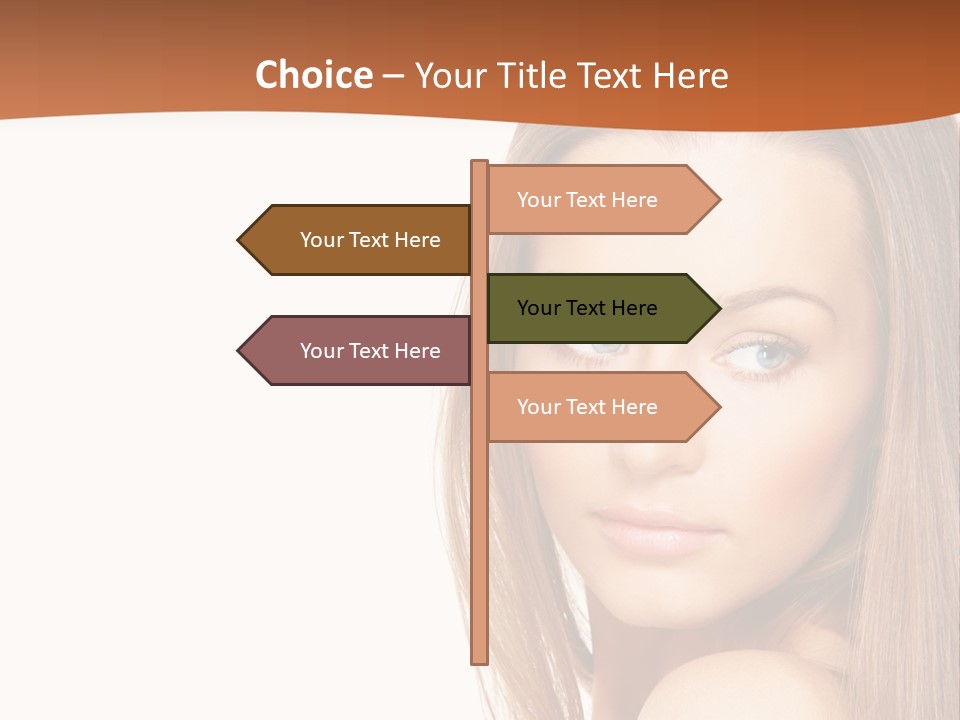 White Portrait Girl PowerPoint Template