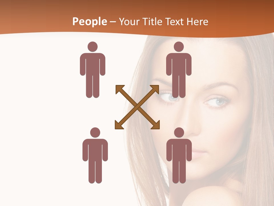 White Portrait Girl PowerPoint Template