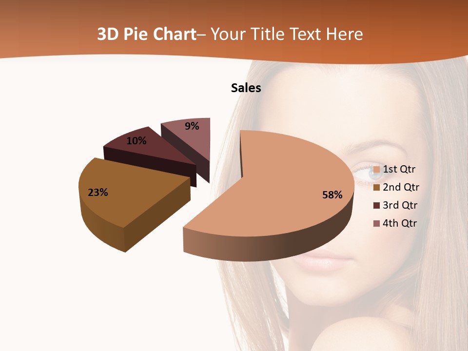 White Portrait Girl PowerPoint Template