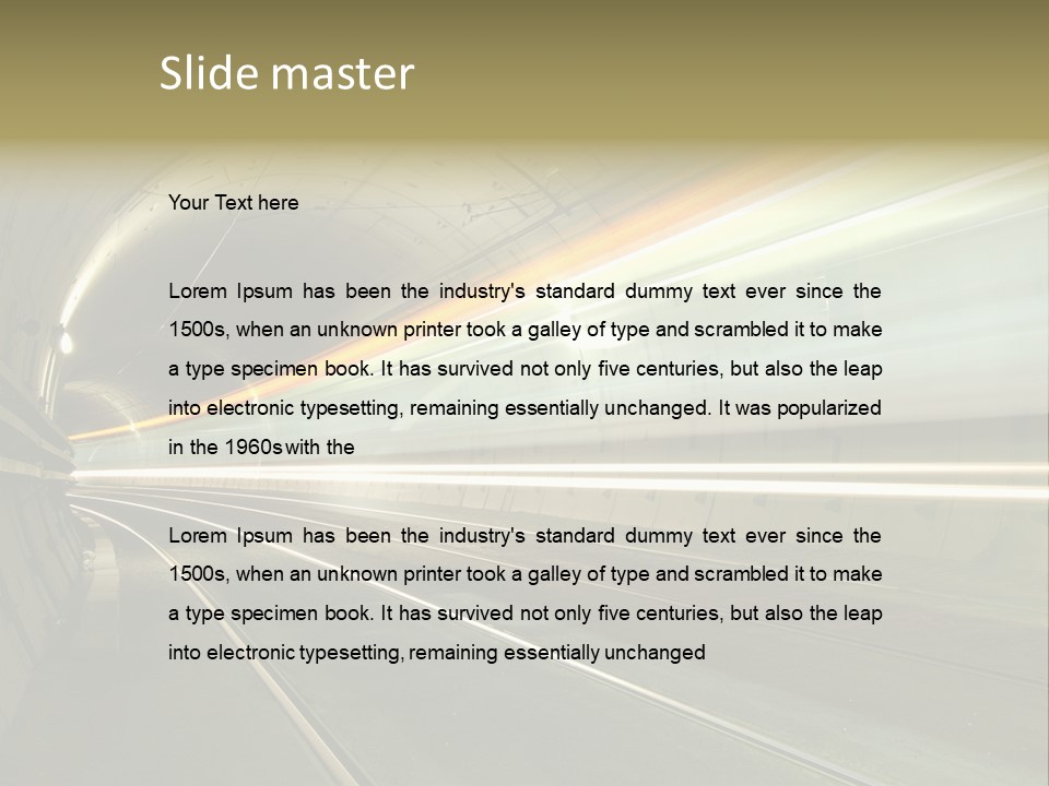 Vitesse Tunnel Strasbourg PowerPoint Template