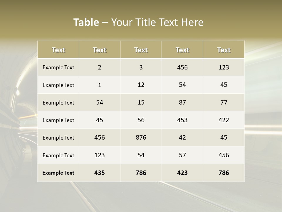 Vitesse Tunnel Strasbourg PowerPoint Template