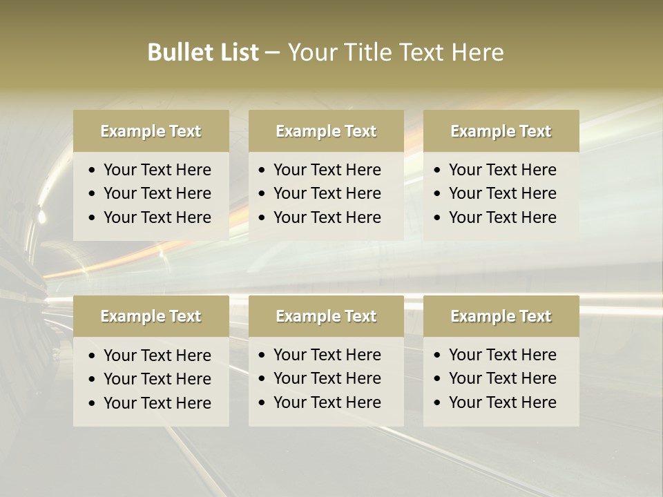 Vitesse Tunnel Strasbourg PowerPoint Template