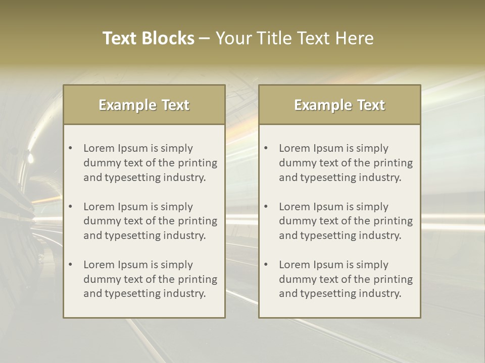 Vitesse Tunnel Strasbourg PowerPoint Template