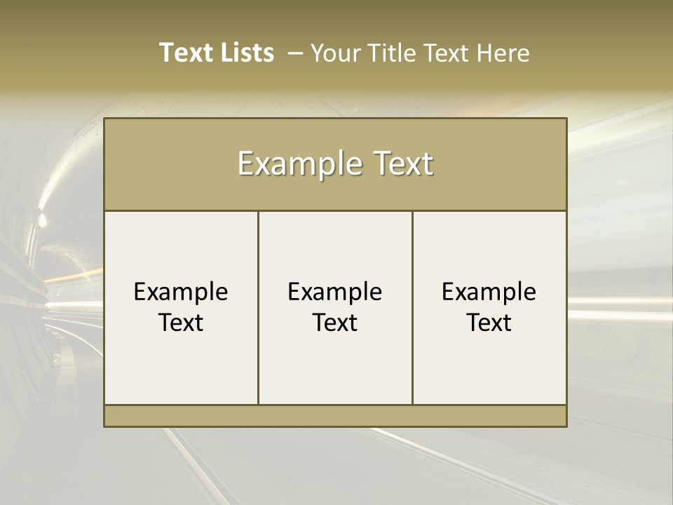 Vitesse Tunnel Strasbourg PowerPoint Template