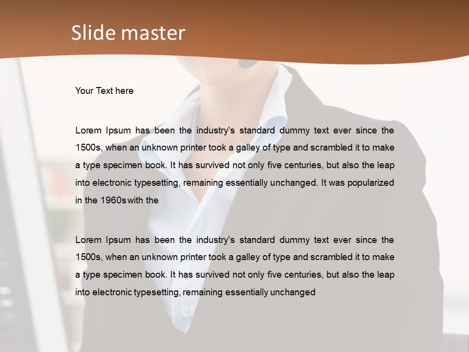 Female Suit Company PowerPoint Template