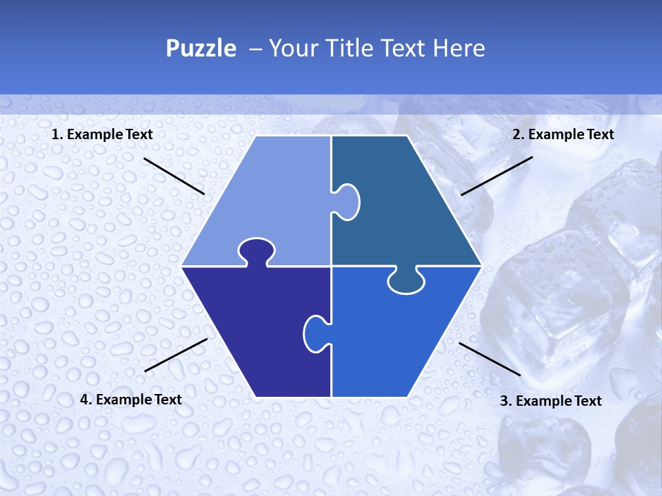 Ice Cubes Blue Objects PowerPoint Template