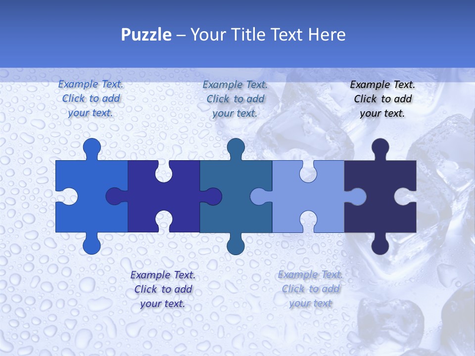 Ice Cubes Blue Objects PowerPoint Template