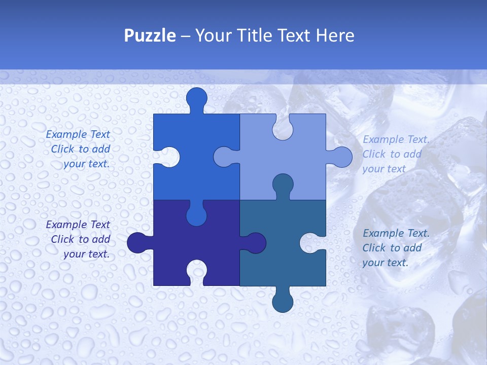 Ice Cubes Blue Objects PowerPoint Template