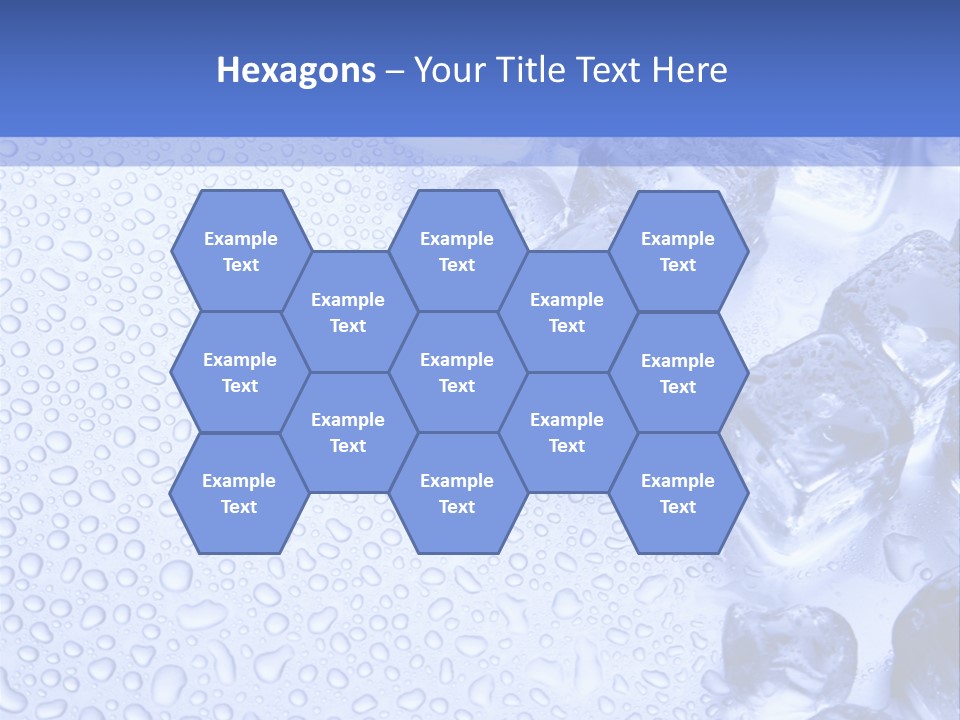 Ice Cubes Blue Objects PowerPoint Template