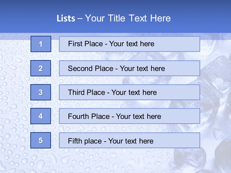Ice Cubes Blue Objects PowerPoint Template