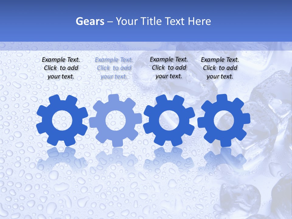 Ice Cubes Blue Objects PowerPoint Template