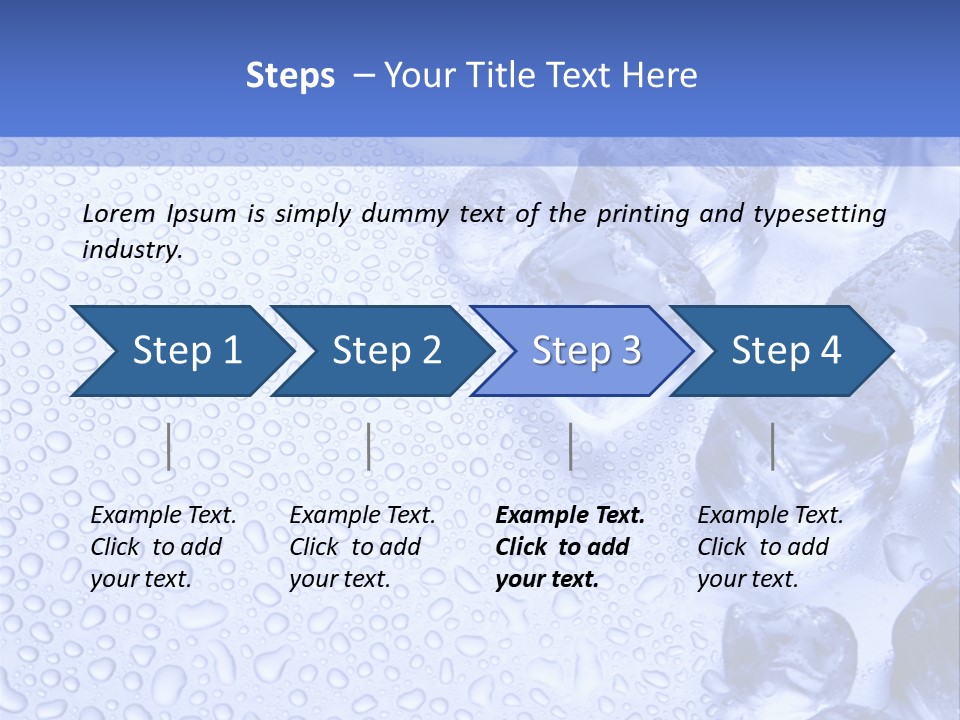 Ice Cubes Blue Objects PowerPoint Template