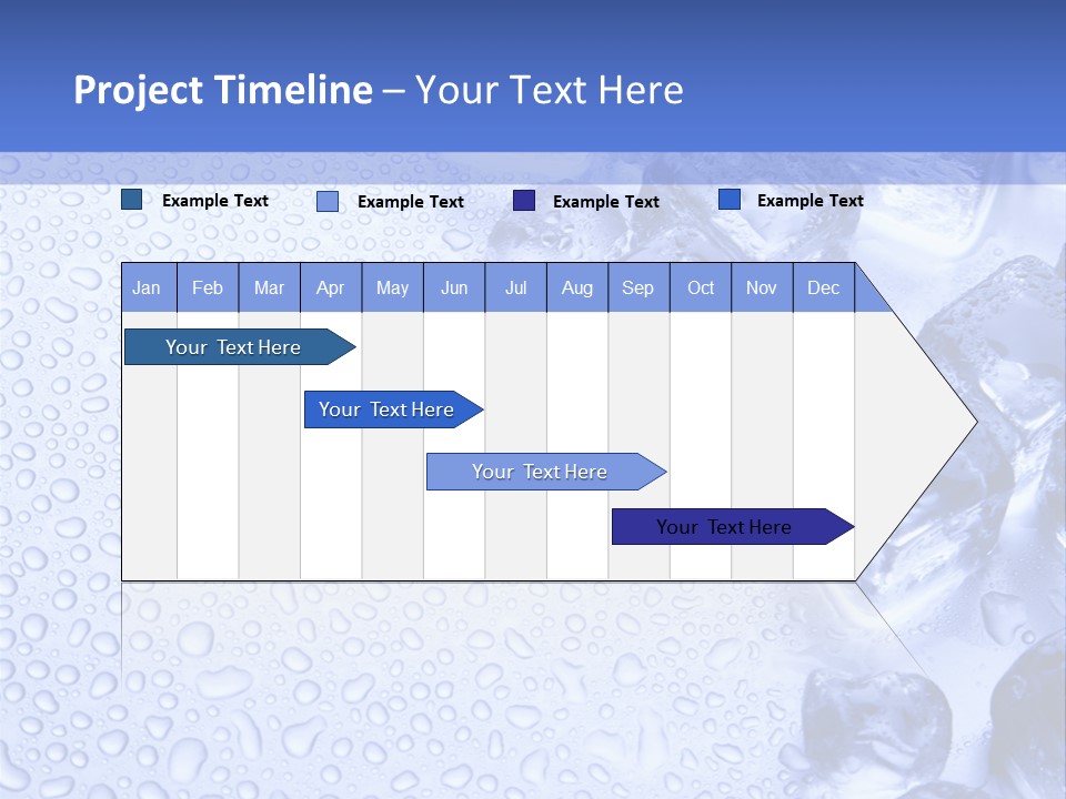 Ice Cubes Blue Objects PowerPoint Template