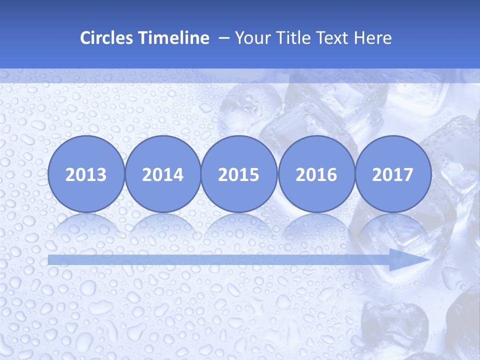 Ice Cubes Blue Objects PowerPoint Template