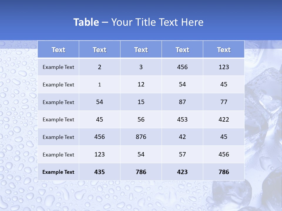 Ice Cubes Blue Objects PowerPoint Template