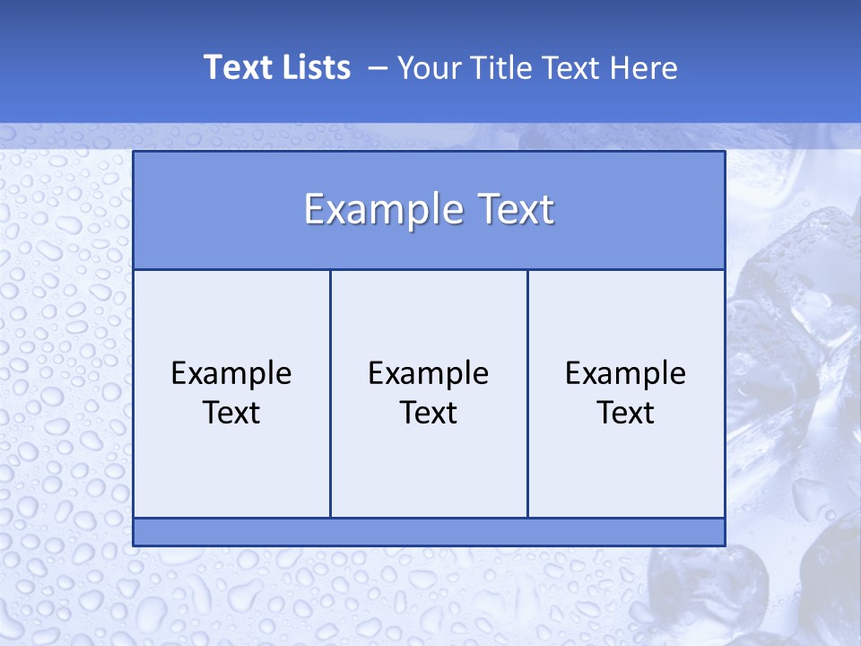 Ice Cubes Blue Objects PowerPoint Template