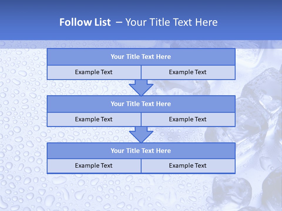 Ice Cubes Blue Objects PowerPoint Template