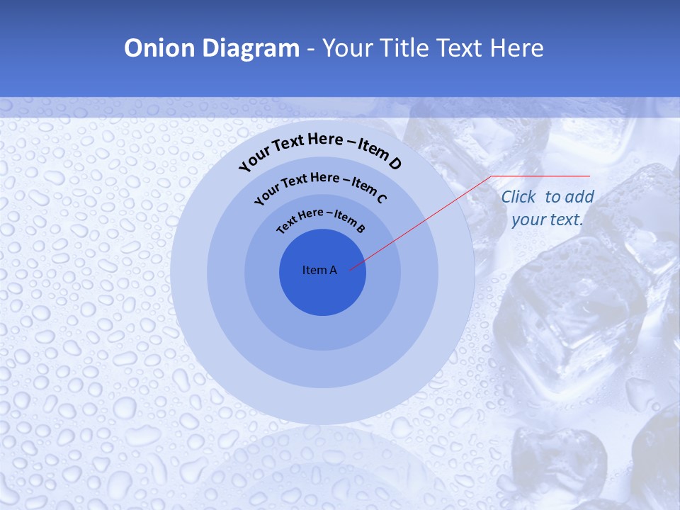 Ice Cubes Blue Objects PowerPoint Template