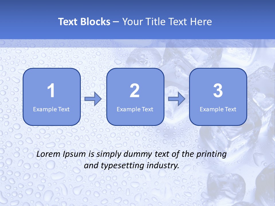 Ice Cubes Blue Objects PowerPoint Template