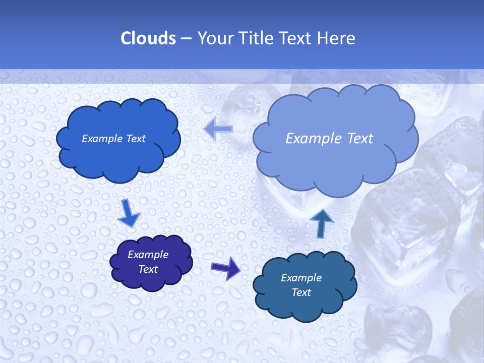 Ice Cubes Blue Objects PowerPoint Template