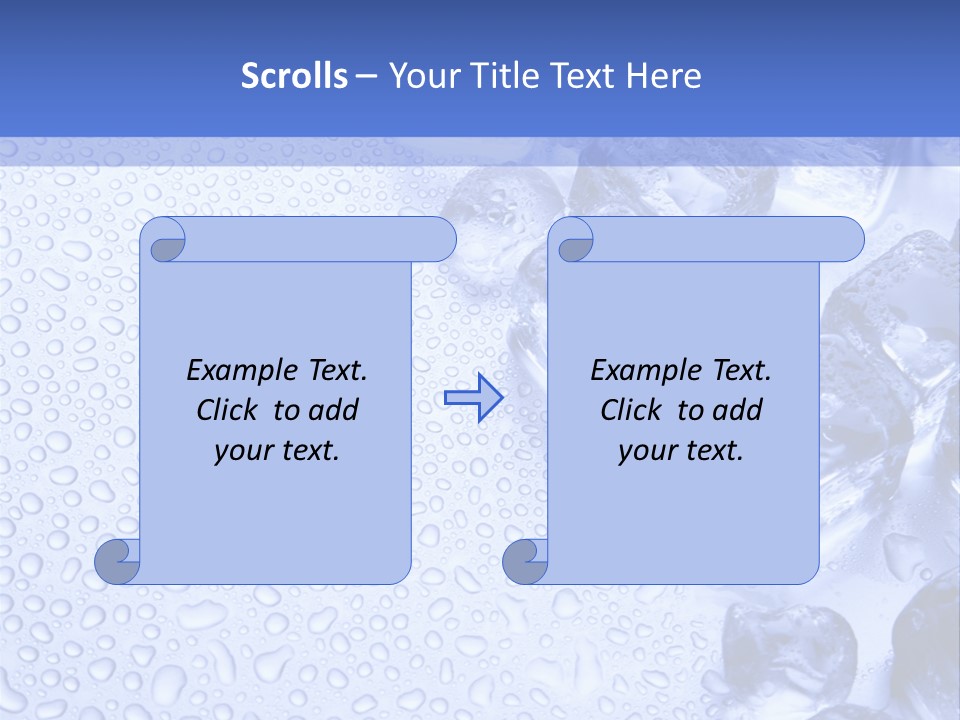 Ice Cubes Blue Objects PowerPoint Template