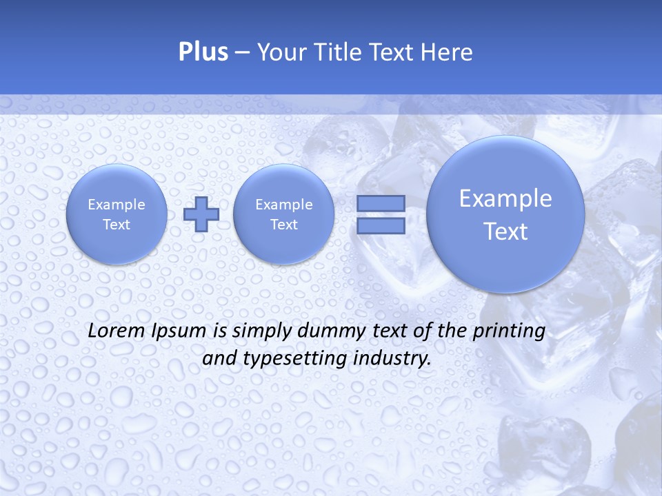 Ice Cubes Blue Objects PowerPoint Template