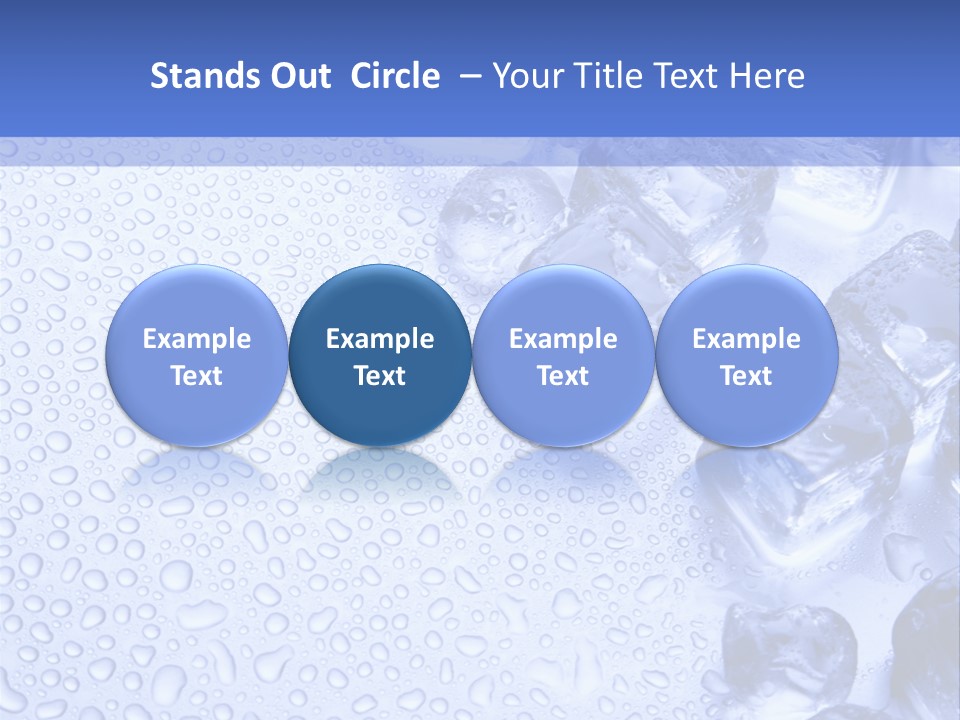 Ice Cubes Blue Objects PowerPoint Template
