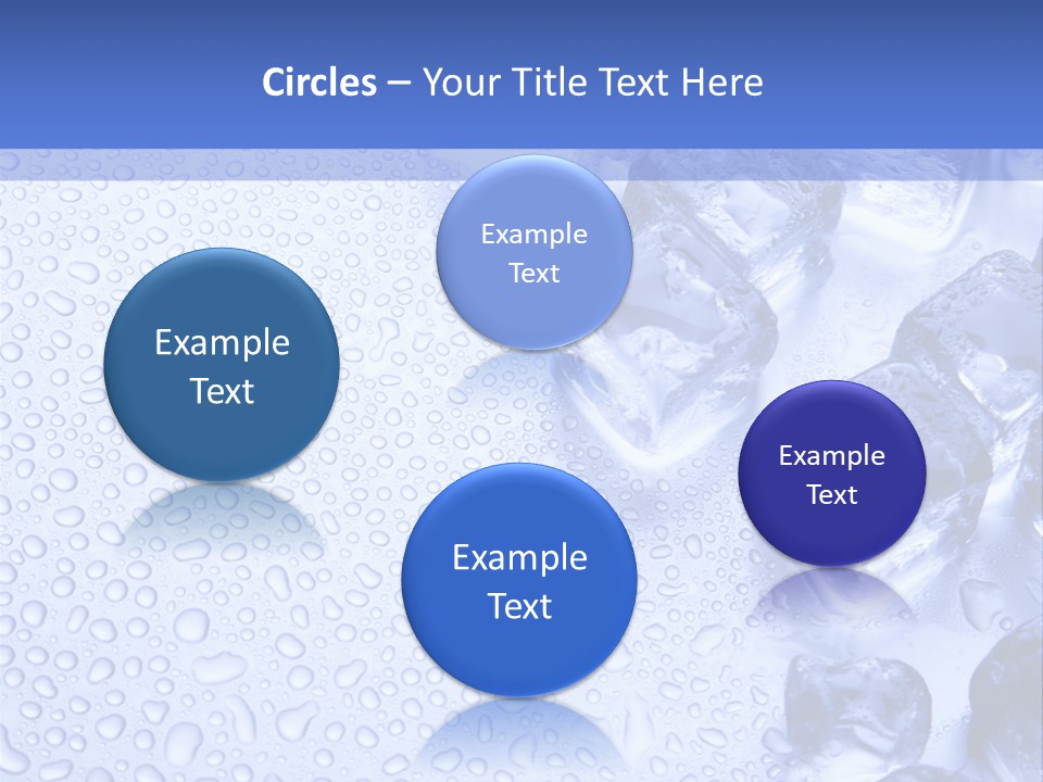 Ice Cubes Blue Objects PowerPoint Template