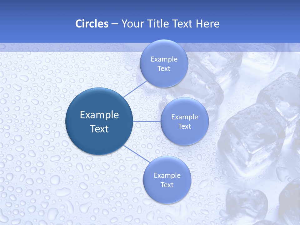 Ice Cubes Blue Objects PowerPoint Template