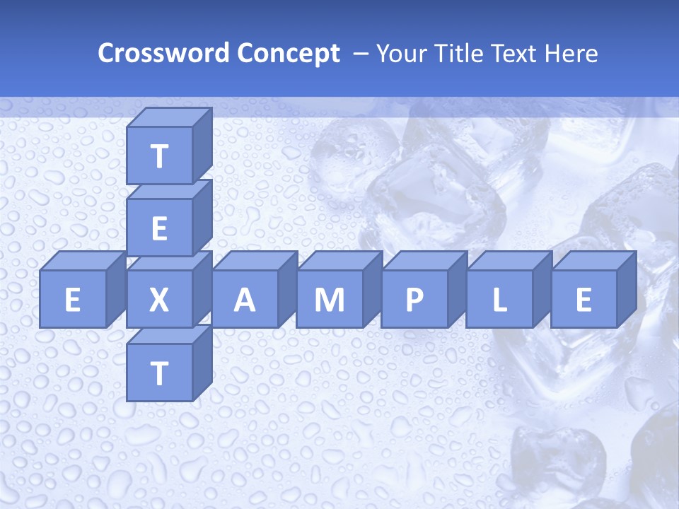 Ice Cubes Blue Objects PowerPoint Template