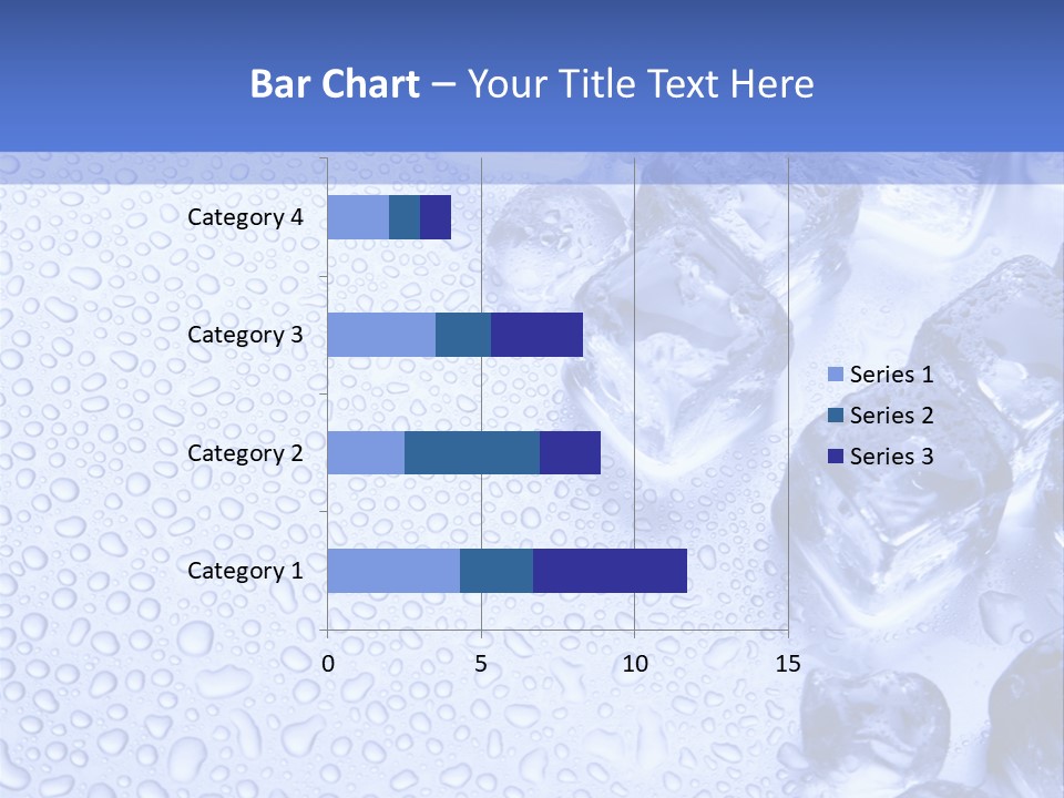 Ice Cubes Blue Objects PowerPoint Template