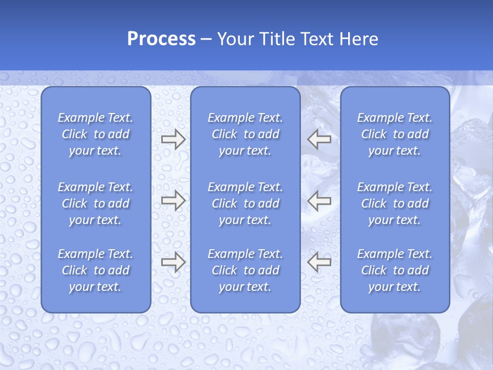 Ice Cubes Blue Objects PowerPoint Template