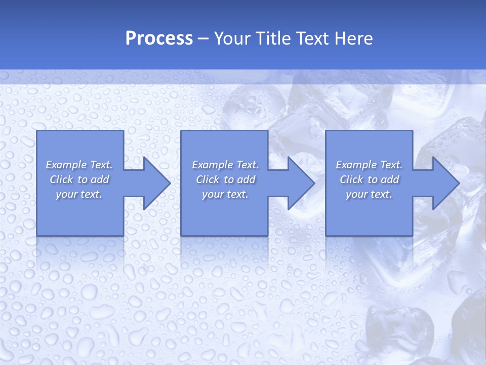 Ice Cubes Blue Objects PowerPoint Template