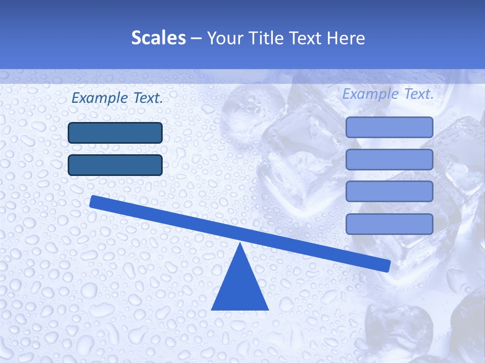 Ice Cubes Blue Objects PowerPoint Template
