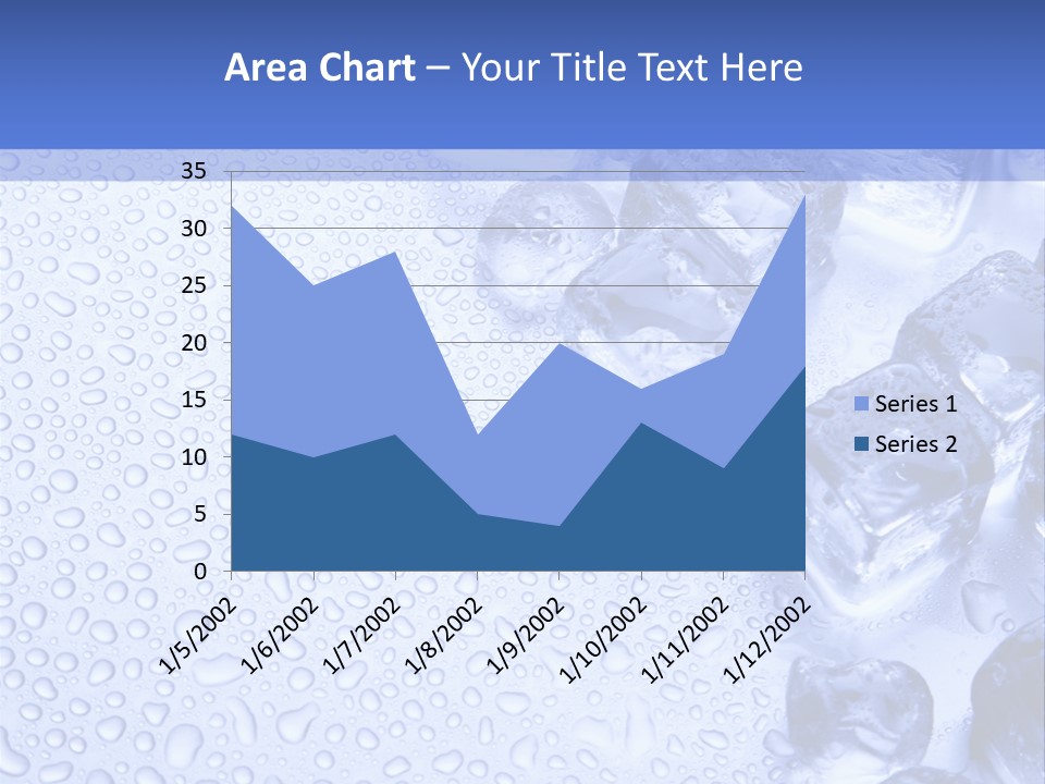 Ice Cubes Blue Objects PowerPoint Template