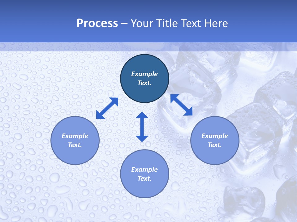 Ice Cubes Blue Objects PowerPoint Template