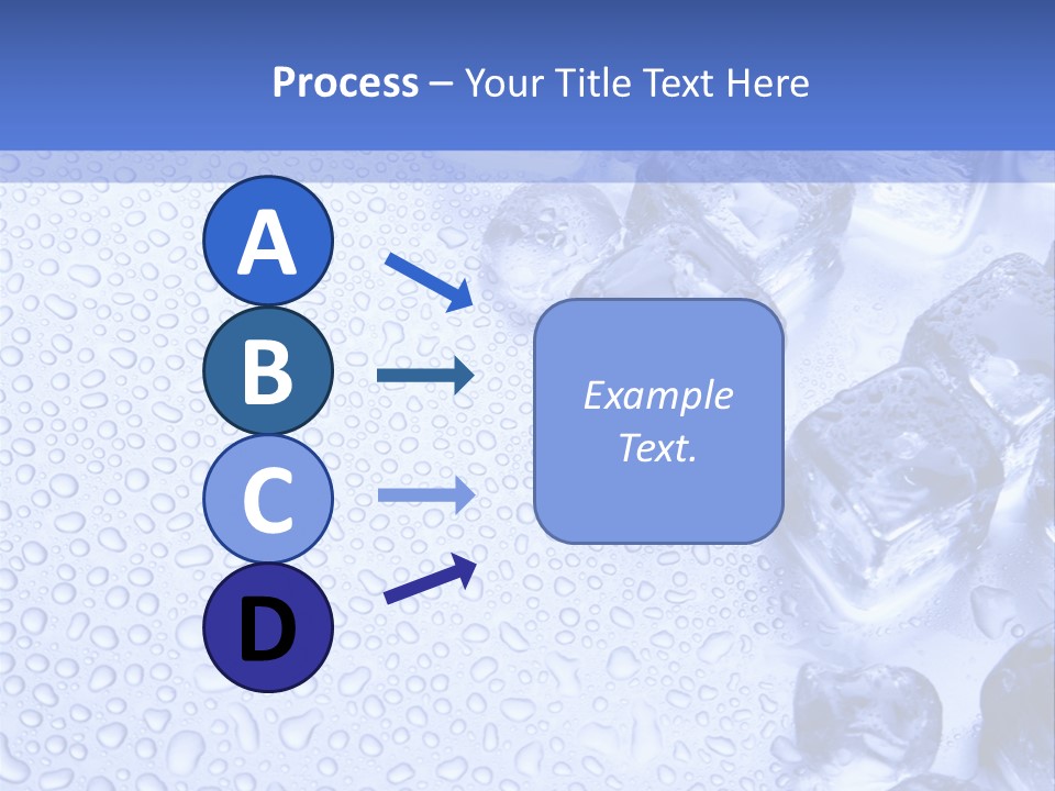 Ice Cubes Blue Objects PowerPoint Template