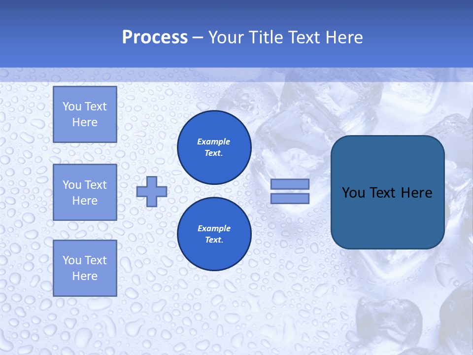 Ice Cubes Blue Objects PowerPoint Template