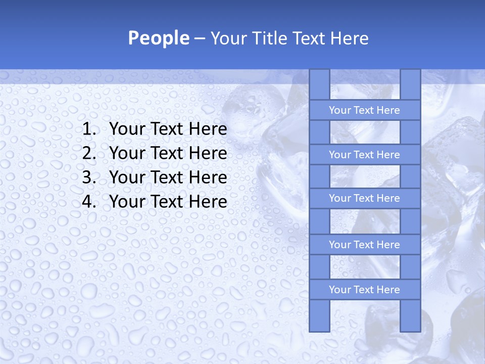 Ice Cubes Blue Objects PowerPoint Template