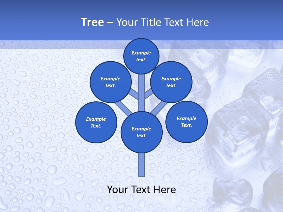 Ice Cubes Blue Objects PowerPoint Template