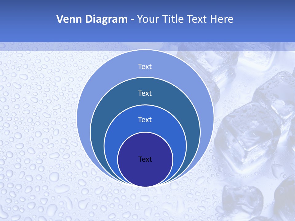 Ice Cubes Blue Objects PowerPoint Template